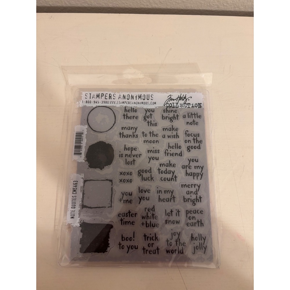 Stampers Anonymous Tim Holtz Note Quotes CMS463 Cling Rubber Stamp Set